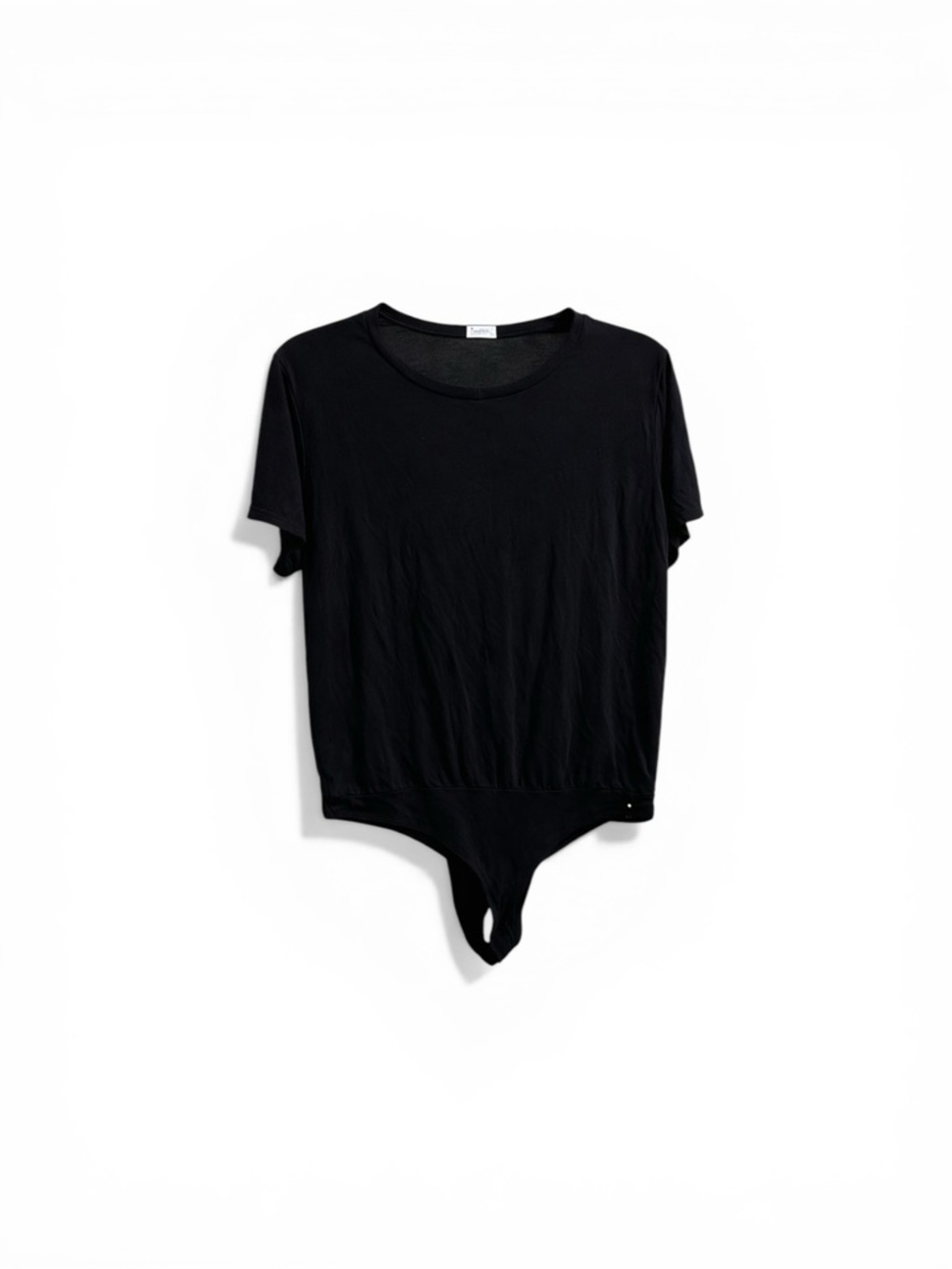 Black Short-Sleeve Bodysuit Top